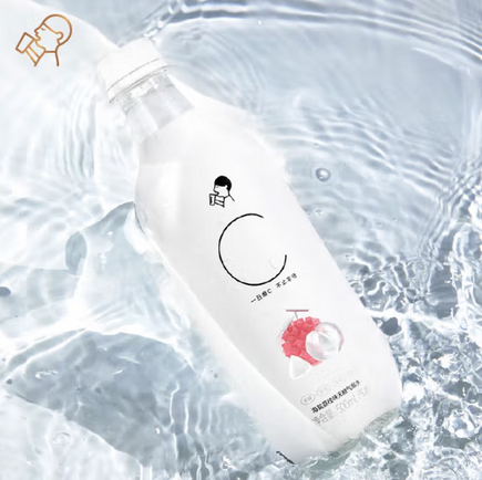 喜茶无糖气泡水海盐荔枝味500ml