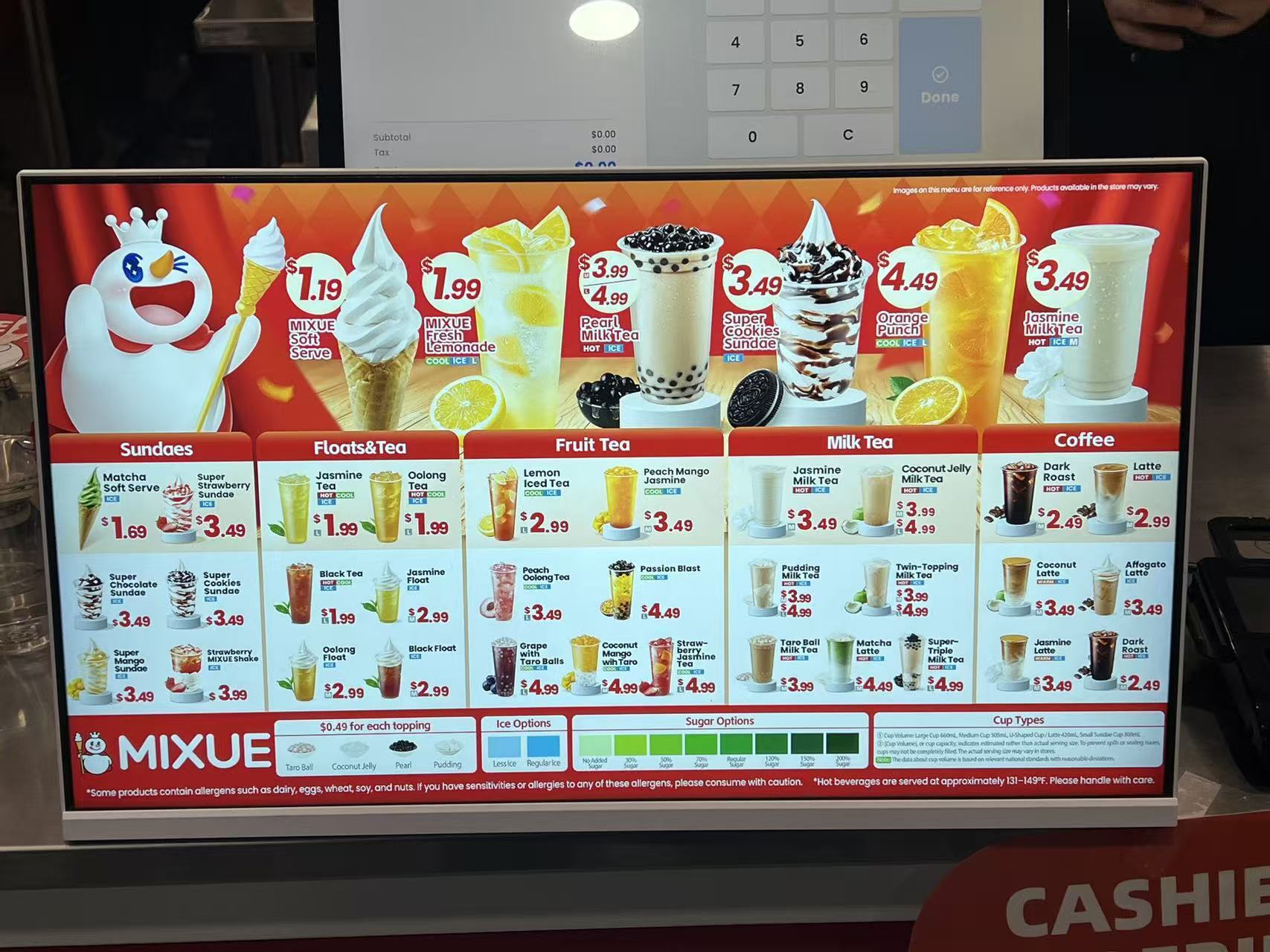 蜜雪冰城美国菜单