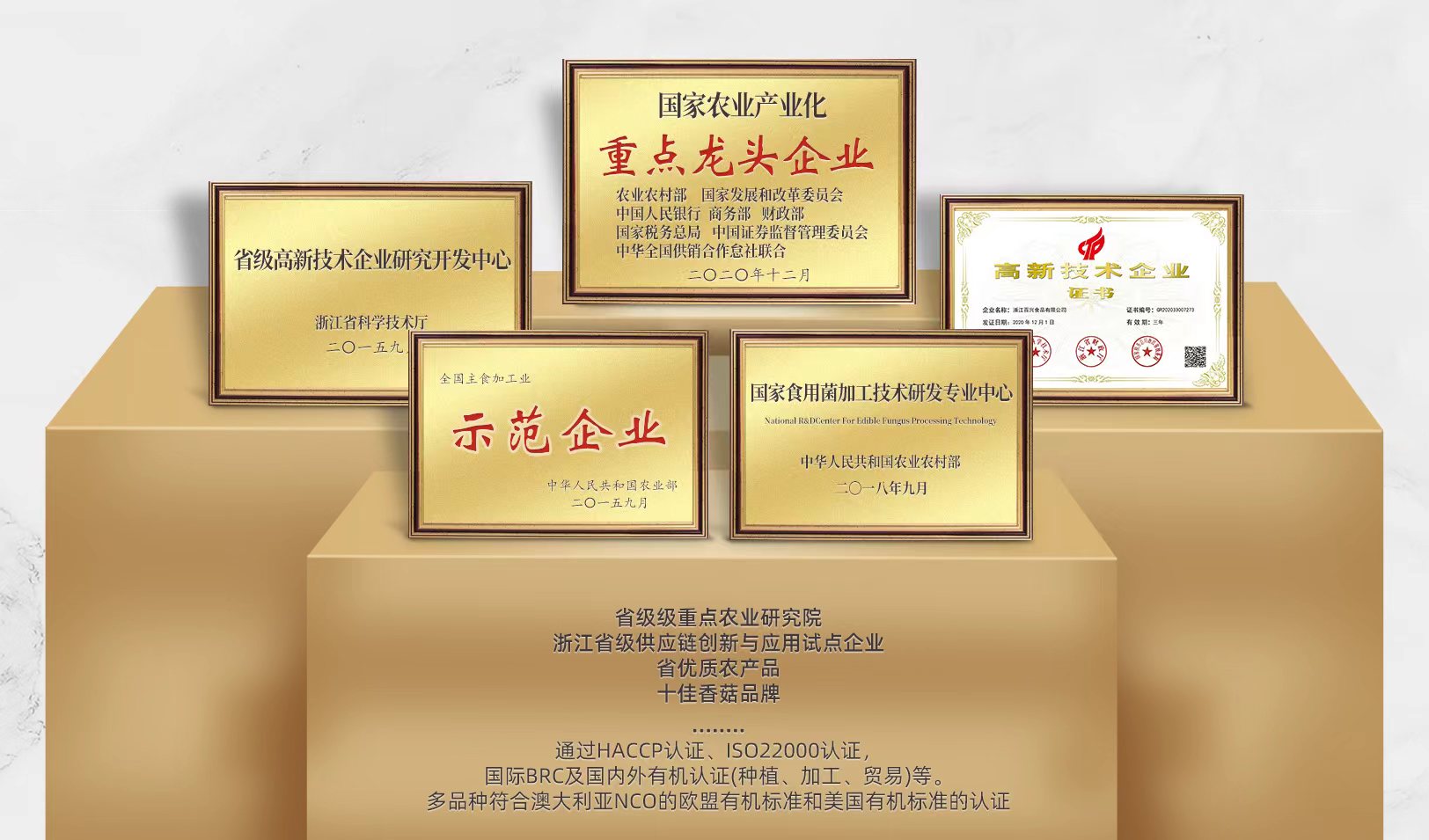 百兴食品部分荣誉