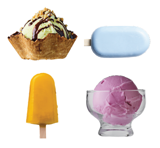 使用了诺黛然的天然色素的冰淇淋产品