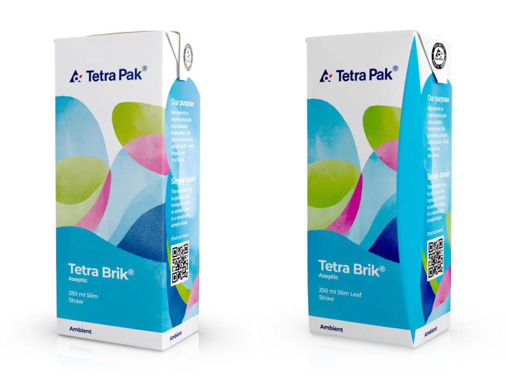 利乐砖®无菌包装苗条型（左）vs 苗条柳叶型（右）