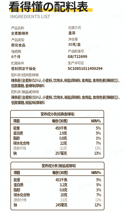 辣条 干净配料表
