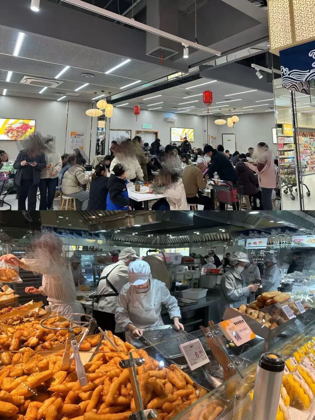 悦活里江宁金鹰店的美食餐饮区十分火热