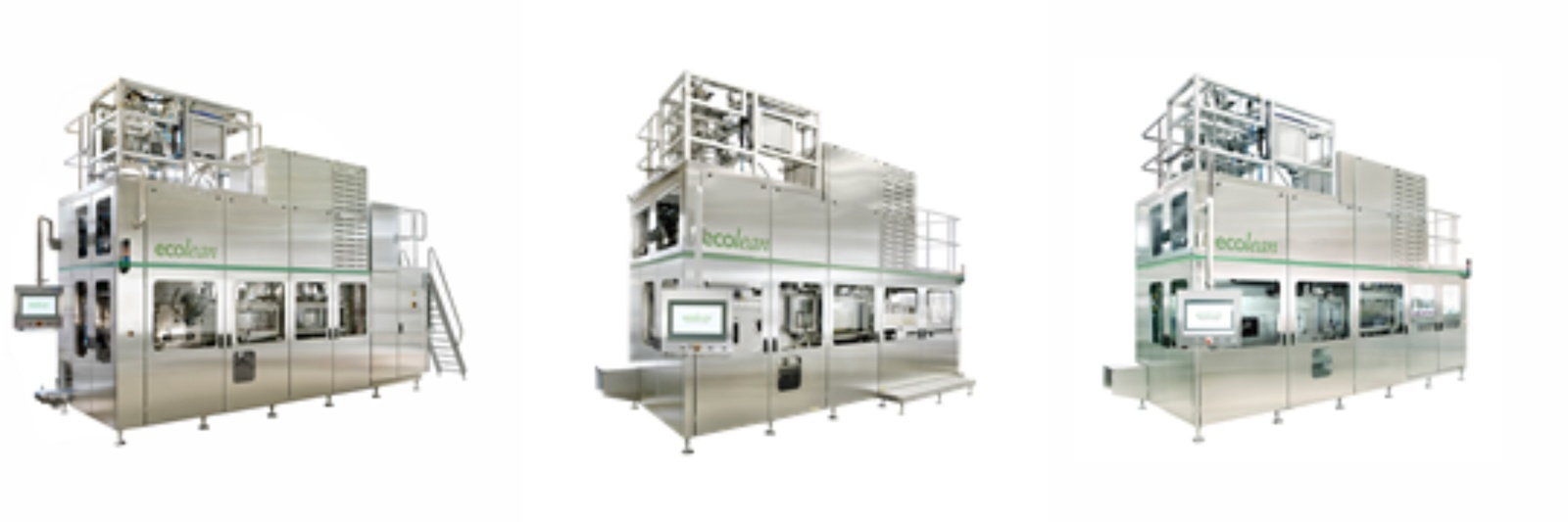 ecolean灌装设备el3 （左）、el4 （中）和el6（右）
