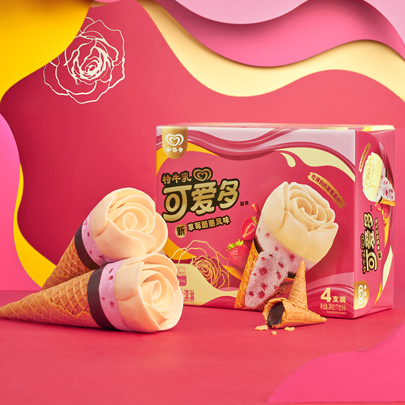 可爱多草莓酪酪风味冰淇淋