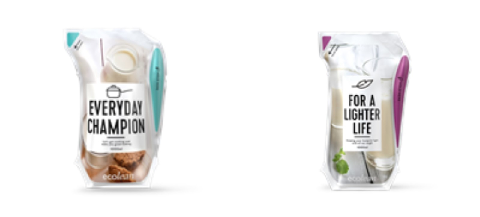 ecolean® air低温包装（左）和无菌包装（右）